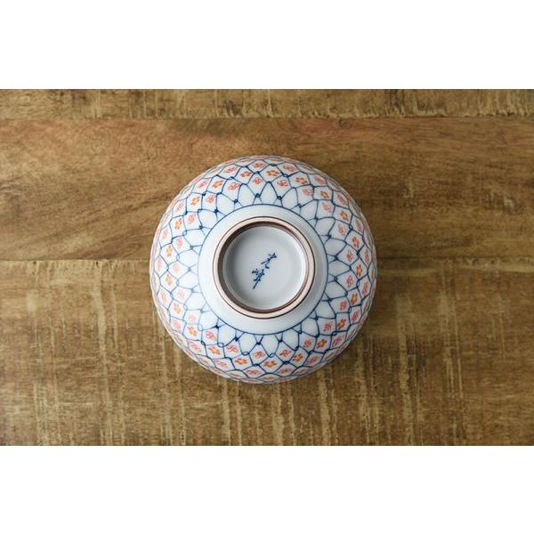 美濃焼 ちりめん小花 11.5cm茶碗 赤 日本製 : カフェ食器のプチ