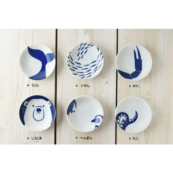 美濃焼 ちょこっと水族館 豆皿 ぺんぎん 日本製 : カフェ食器のプチ