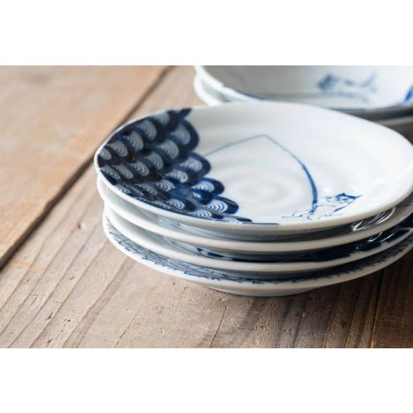 美濃焼 猫 シチタ ソメネコ 13cm皿 十草 日本伝統模様 日本製 : カフェ