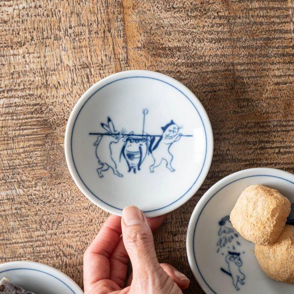 美濃焼 猫 シチタ 鳥獣戯画・猫 10cm小皿 壺　　日本製 | 