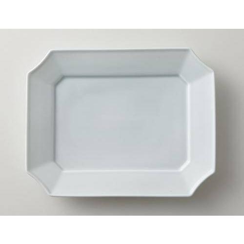 美濃焼 深山(miyama.) 瑞々 8寸すみきり長角皿 青白(24.5x19cm)　　日本製 | 