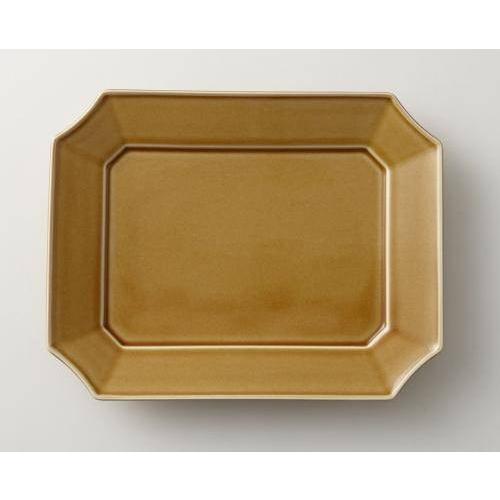 美濃焼 深山(miyama.) 瑞々 8寸すみきり長角皿 うす飴(24.5x19cm)　　日本製 | 