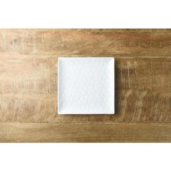 美濃焼 小田陶器 旅籠(Hatago) 網代17cm角皿 白　　H21 日本製 |  | 02