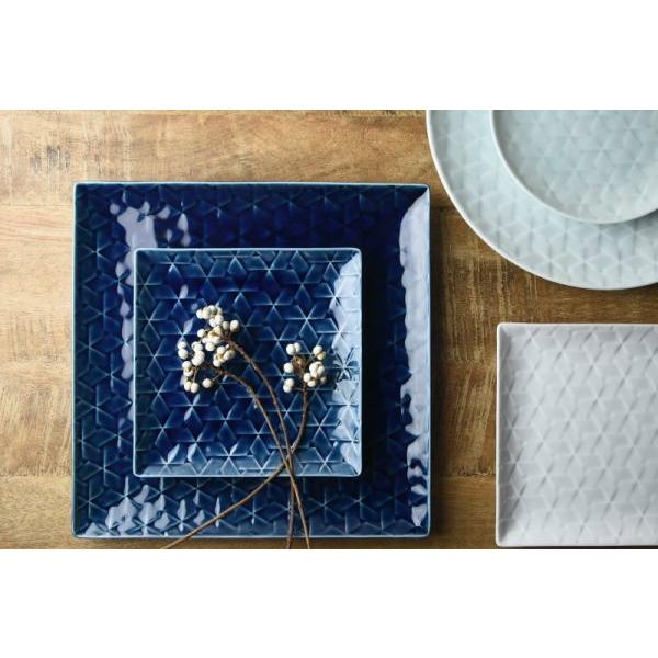 美濃焼 小田陶器 旅籠(Hatago) 網代17cm角皿 白　　H21 日本製 |  | 05