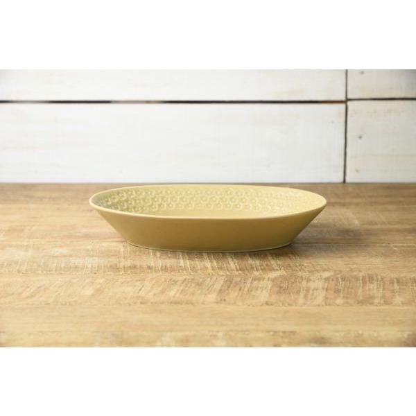 美濃焼 プレス・ド・フラワー  26.5cmオーバルベーカー マットベージュ　　日本製 |  | 01