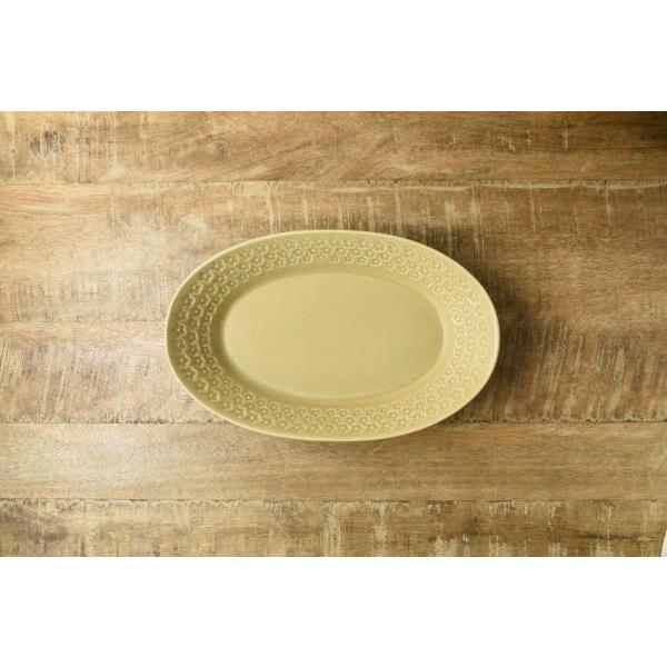 美濃焼 プレス・ド・フラワー  26.5cmオーバルベーカー マットベージュ　　日本製 |  | 02