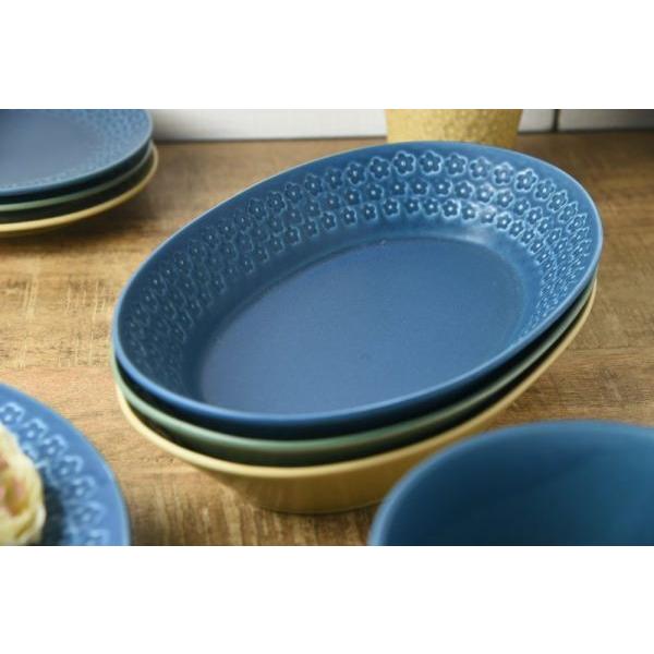 美濃焼 プレス・ド・フラワー  26.5cmオーバルベーカー マットベージュ　　日本製 |  | 05