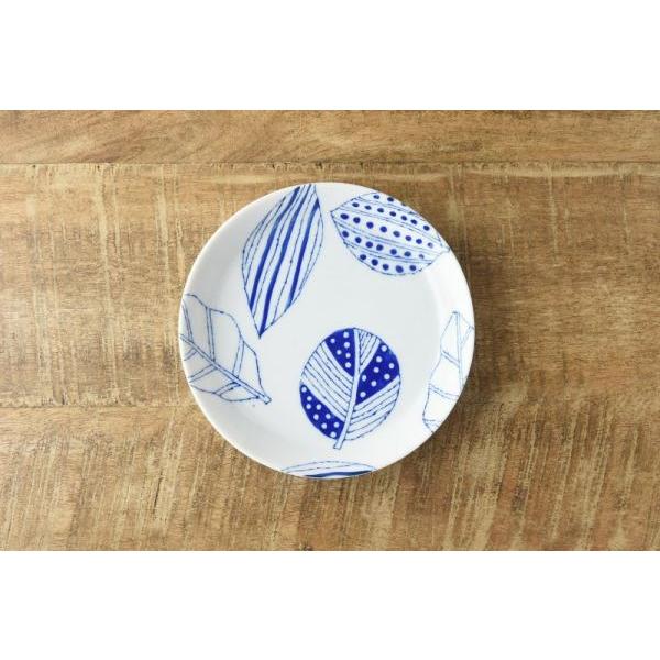 美濃焼 ブルーパターン 14cm取り皿 コノハ　　日本製｜puticafe｜03