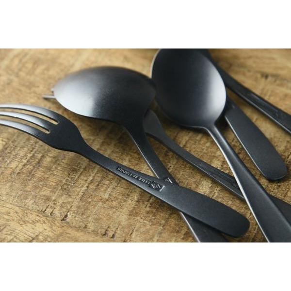 燕三条 ラヴァストーン マットブラックカトラリー デザートフォーク(ダメージ加工)　　日本製 |  | 04