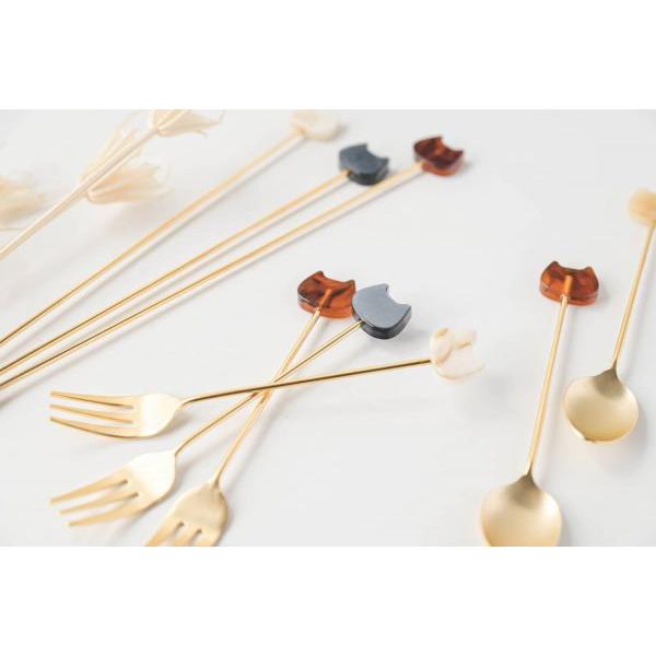 燕三条 ネコ アクリルカトラリー マーブル クロマドラー　　日本製 |  | 05