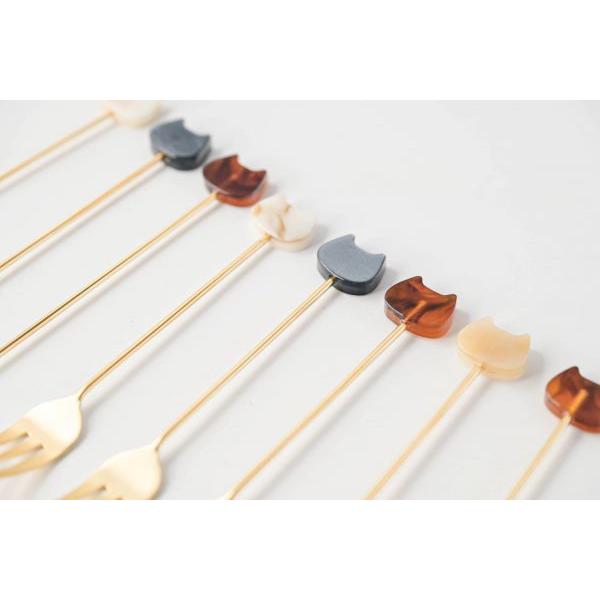 燕三条 ネコ アクリルカトラリー マーブル クロマドラー　　日本製 |  | 08