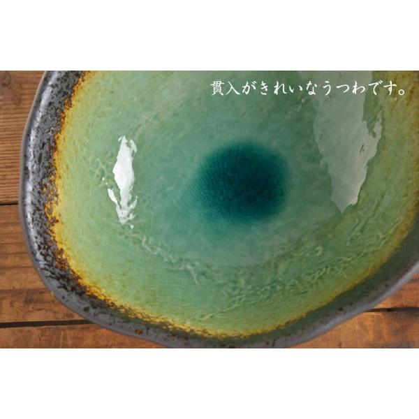 美濃焼 緑彩土の華 楕円大鉢 日本製 : カフェ食器のプチスーベニア