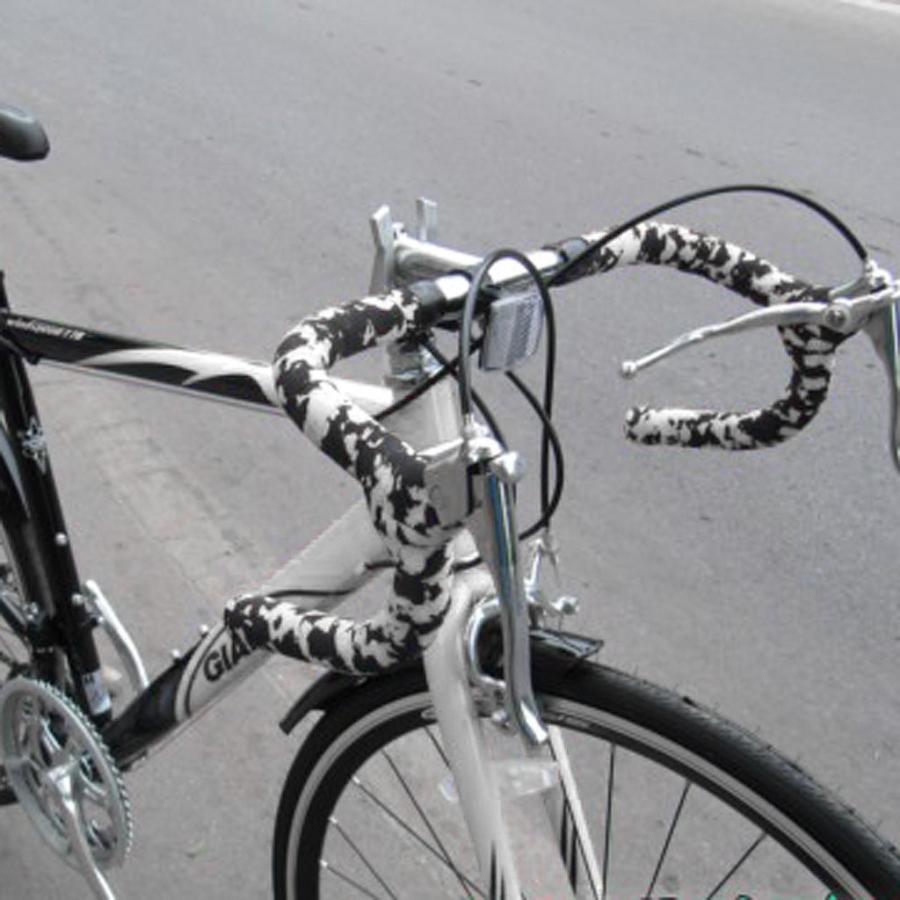 ハンドルテープ 白×黒 2個 セット バーテープ 自転車用アクセサリー 