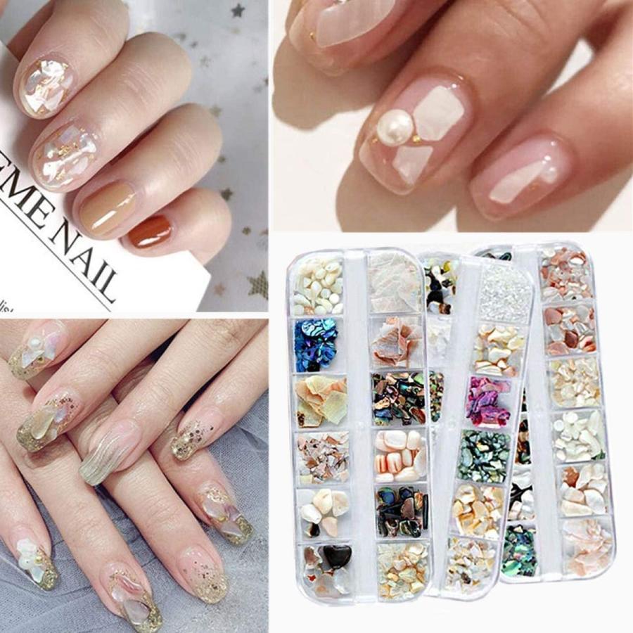 3箱ジェルネイル ビックシェル フレークシェル ネイルアートクラッシュ