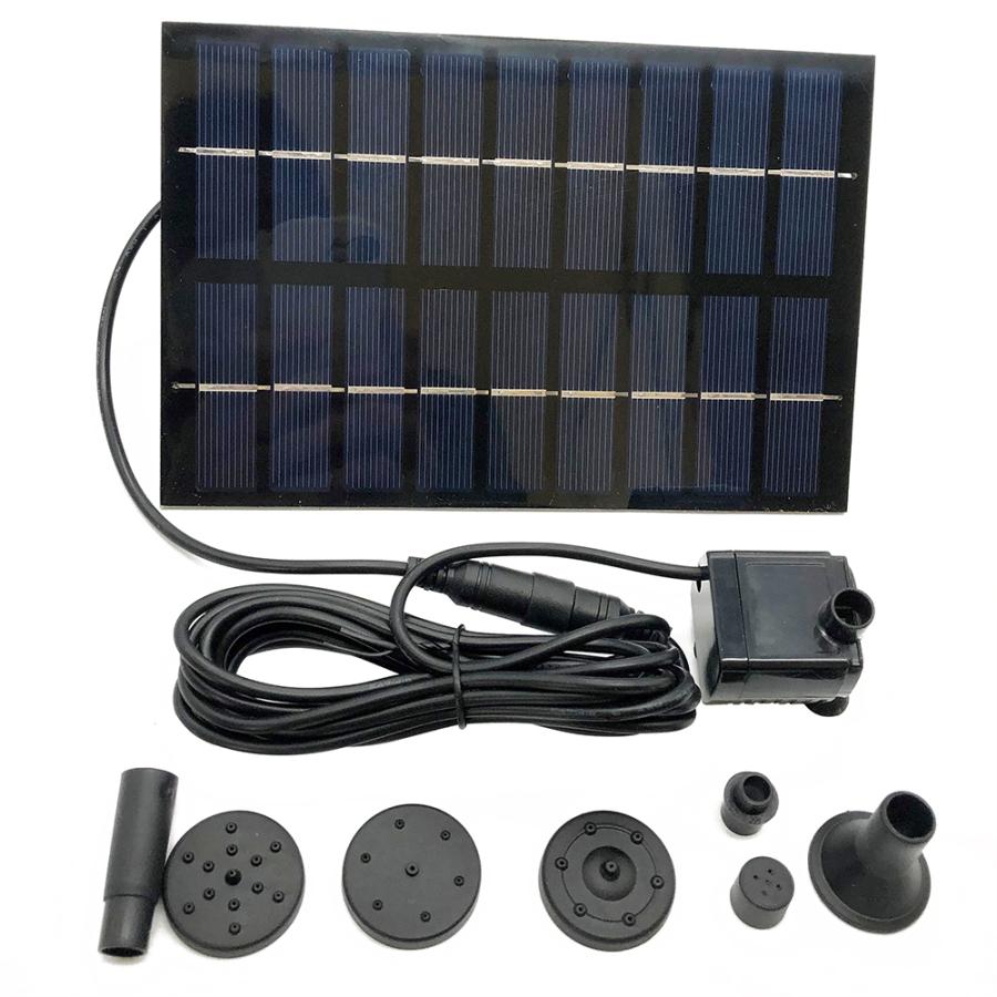 ソーラー噴水 太陽光 池 噴水 小型 3種類のアタッチメント付