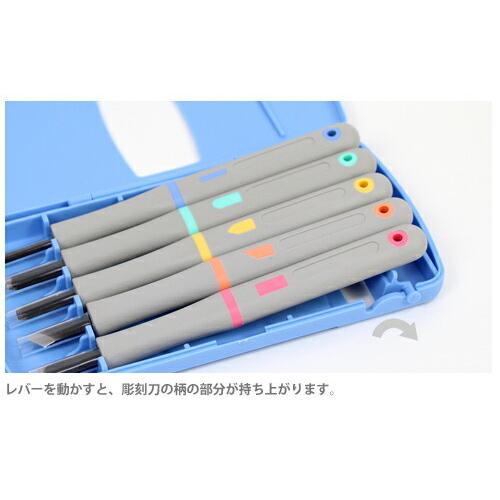 マルイチ彫刻刀 SX 全鋼製5本組 ＜ノンスリップシート・名前シール付き
