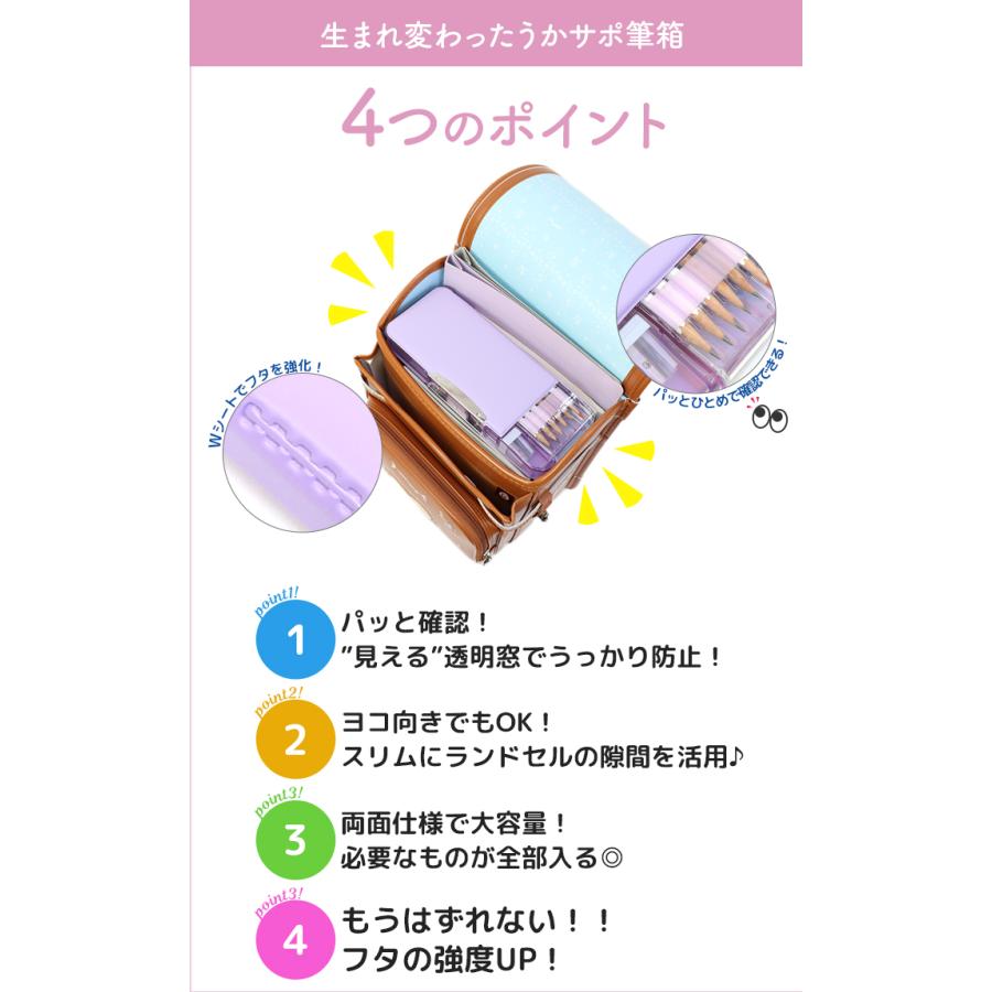 ソニック うかサポ えんぴつチェック両面筆入 筆箱 fd Wシート補強  新入学文具 [M便 1/1] | SONiC | 02