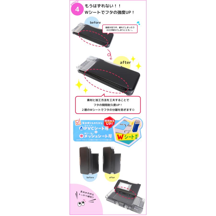 ソニック うかサポ えんぴつチェック両面筆入 筆箱 fd Wシート補強  新入学文具 [M便 1/1] | SONiC | 06