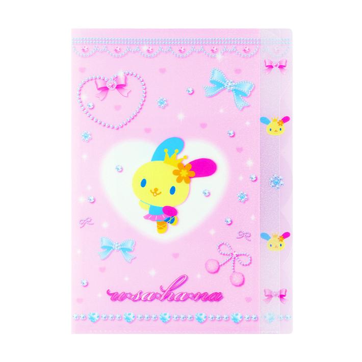 サンスター文具 ウサハナ ダイカットクリアファイル 5P A4 バレエコア