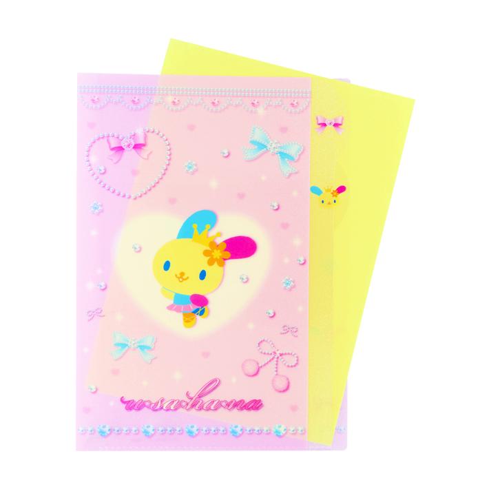 サンスター文具 ウサハナ ダイカットクリアファイル 5P A4 バレエコア