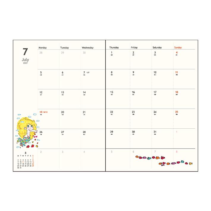 サンスター文具 水森亜土 2027年 ウィークリースケジュール帳 B6 2026