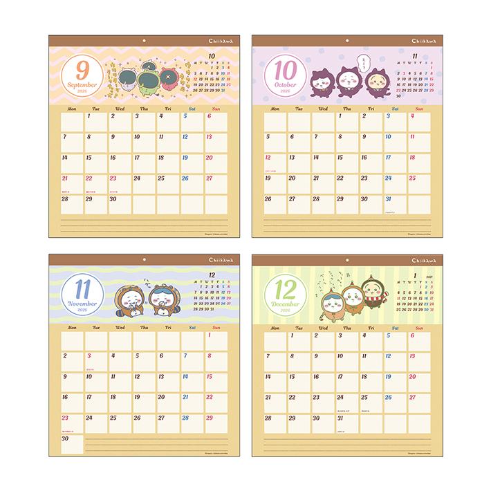 サンスター文具 ちいかわ 2026年 ウォールカレンダースクエア