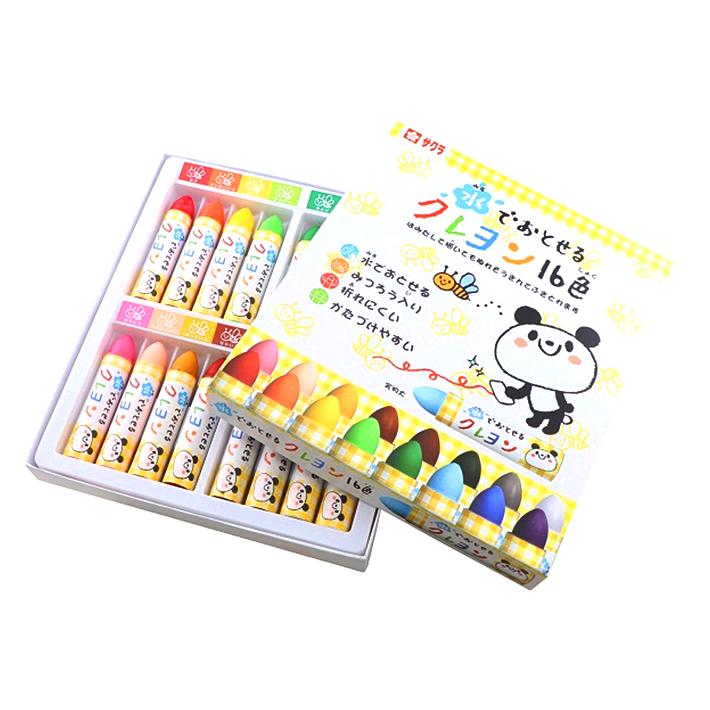 サクラクレパス 水でおとせるクレヨン16色 4901881291586 [M便 1/1