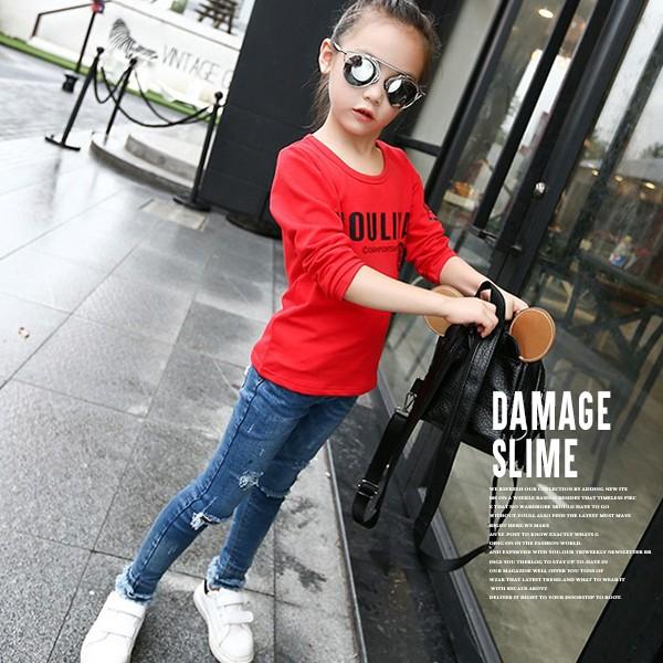 子供服 キッズ ロングパンツ ダメージ スキニーデニム ストレッチ 女の子 ジーンズ ガールズ 女児 ジュニア 韓国こども服 Dc 29 Putimomo 通販 Yahoo ショッピング