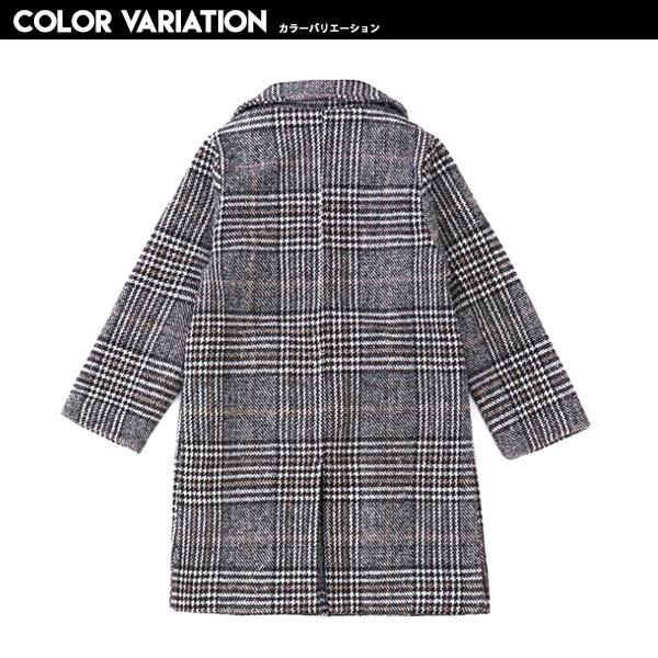 子供服 キッズ アウター 中綿 千鳥柄 グレンチェック チェスターコート  