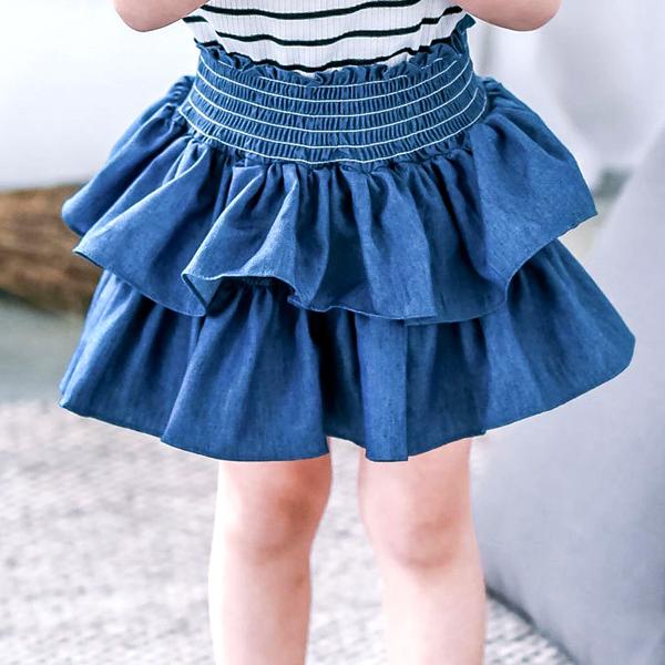 子供服 キッズ スカート 2段フリル デニムミニスカート インナー付き 女の子 ショート丈 ガールズ 女児 ジュニア 韓国こども服 韓国ファッション Dc 627 Putimomo 通販 Yahoo ショッピング
