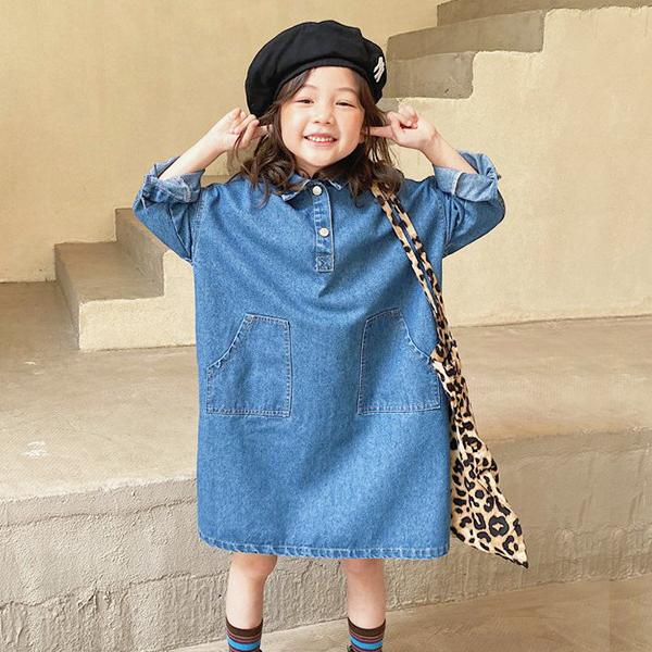 子供服 キッズ ワンピース BIGサイズ デニムワンピ オーバーサイズ 