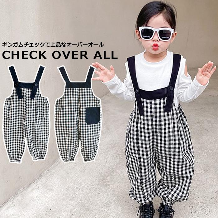 SHISKY キッズ ロングパンツ ギンガムチェック オーバーオール