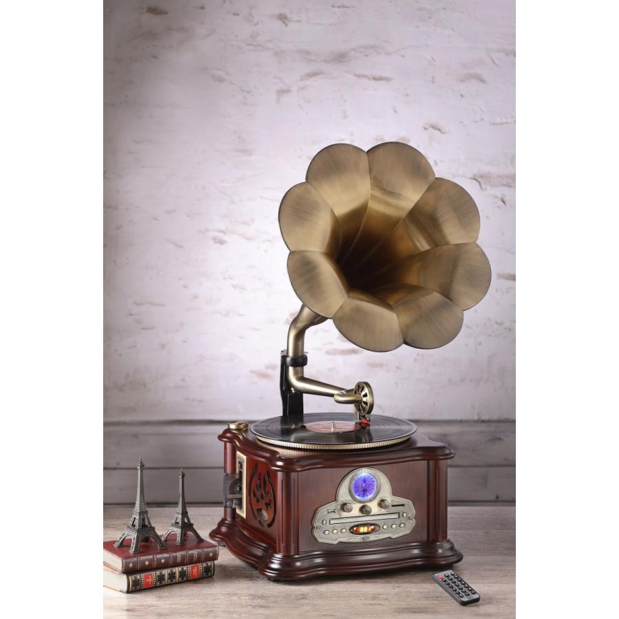 アンティーク 蓄音機 レコードプレイヤー 蓄音機クラシック グラモフォーン アンティーク調レコードプレイヤー