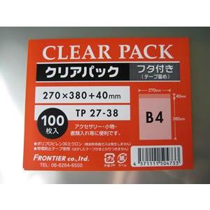 OPP袋 透明袋 テープ付 B4 サイズ 270×380+40mm TP27-38 クリアパック 1000枚｜putiputiya｜02