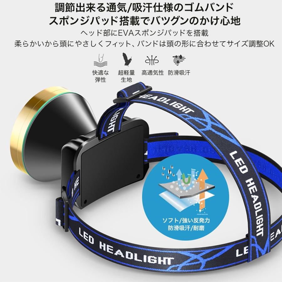 12個セット ヘッドライト LED ヘッドランプ USB 充電式 小型軽量 ヘッドライト USB充電式 LED ヘッドランプ 強光 登山 夜釣り