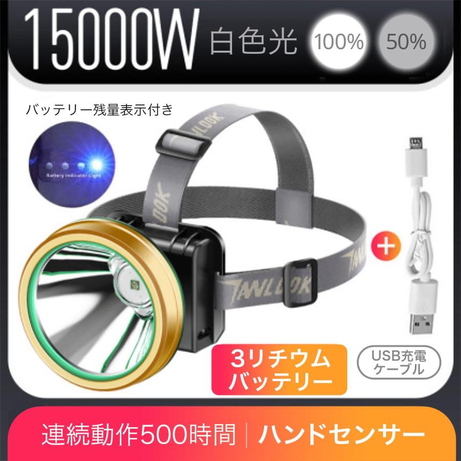 ヘッドライト USB充電式 LED ヘッドランプ 強光 登山 夜釣り