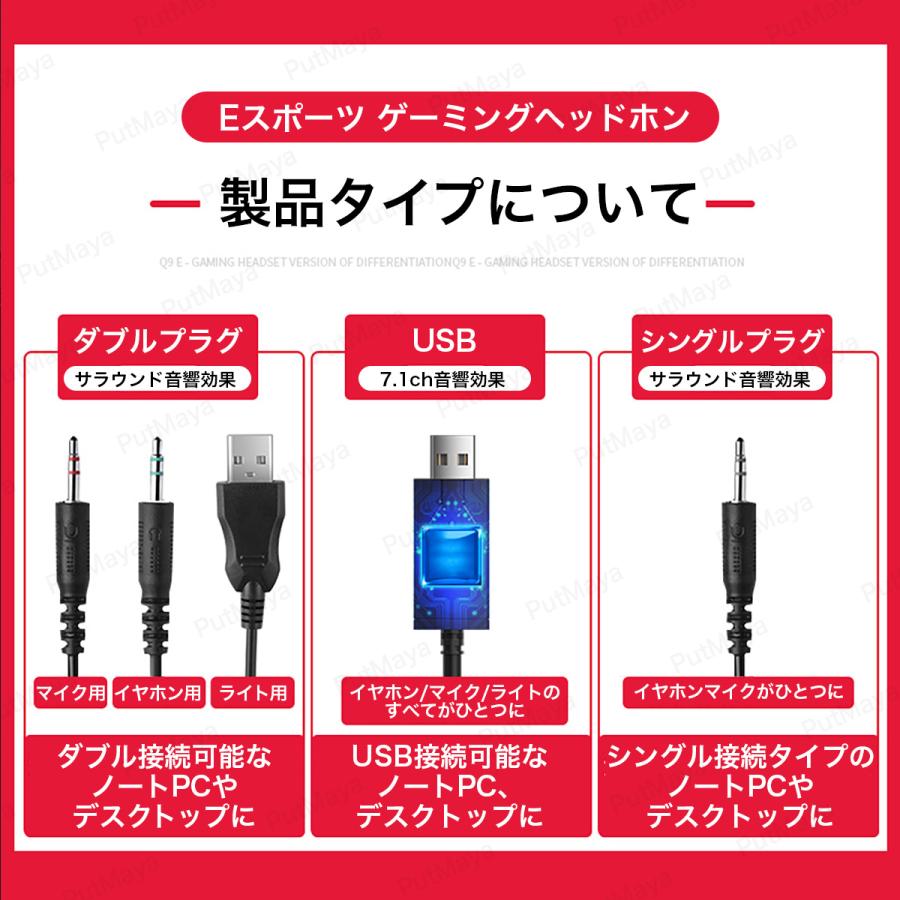 ゲーミングヘッドセット ヘッドホン ヘッドフォン 高音質 7 1ch音響 マイク付き ゲーム用 ボイスチャット Pc Usb Led点灯 任天堂 Switch Ps4 Skype スイッチ Hs 001 Put Maya 通販 Yahoo ショッピング