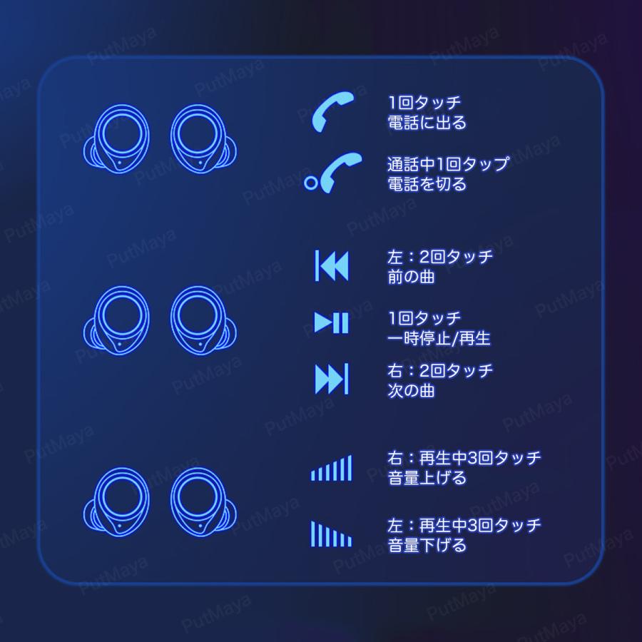 ワイヤレスイヤホン Bluetooth5 0 ブルートゥース イヤホン 両耳 コードレスイヤホン Hi Fi高音質 ワイヤレスヘッドホン Iphone Android 通話 音量調整 在宅勤務 Wi 001 Put Maya 通販 Yahoo ショッピング