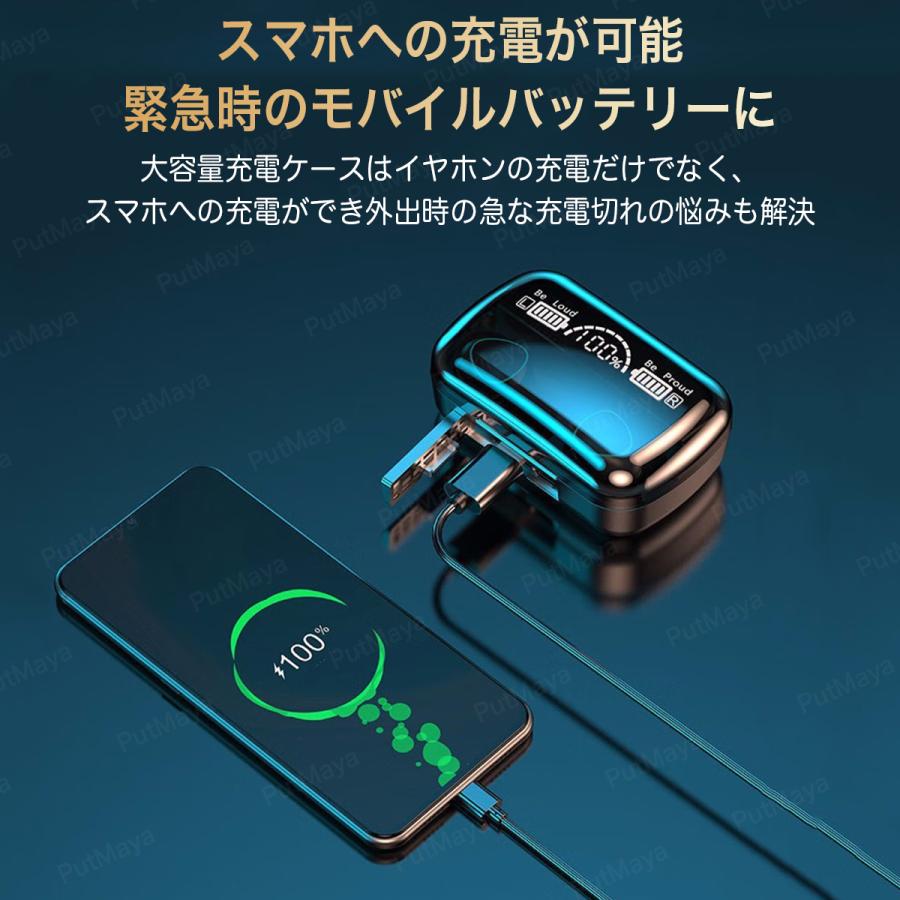 Bluetooth5.3最新版 日本語ガイダンス搭載 ワイヤレスイヤホン ブルートゥース イヤホン コードレスイヤホン Hi-Fi高音質 ワイヤレスヘッドホン iPhone Android |  | 11