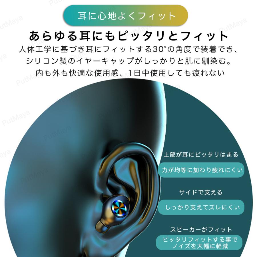 ワイヤレスイヤホン Bluetooth5.0 ブルートゥース イヤホン 両耳 コードレスイヤホン Hi-Fi高音質 ワイヤレスヘッドホン iPhone Android 通話 音量調整 在宅勤務 |  | 11