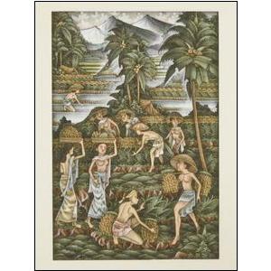 バリ・アート（バリの人々） Ubud Style 絵画【バリ島のモダンアジアン