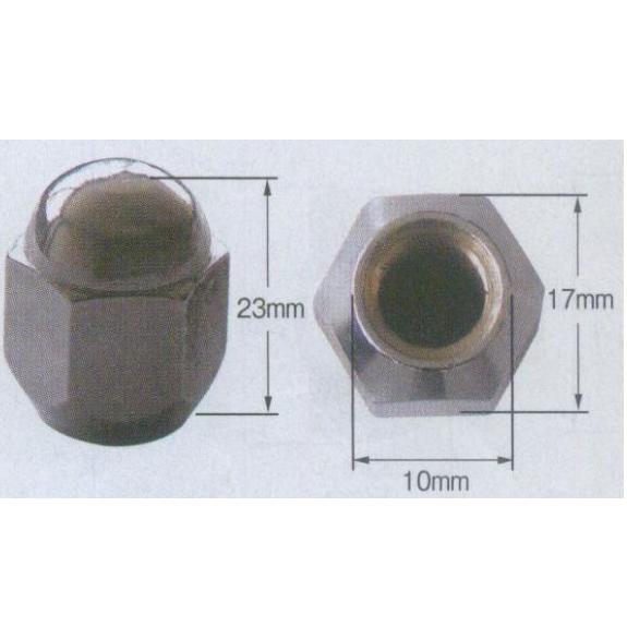 小型車用ハブナット 10xP1.25スズキ用 1個 純正番号09159-10012 Moveon  4001-HN-61｜pvd1