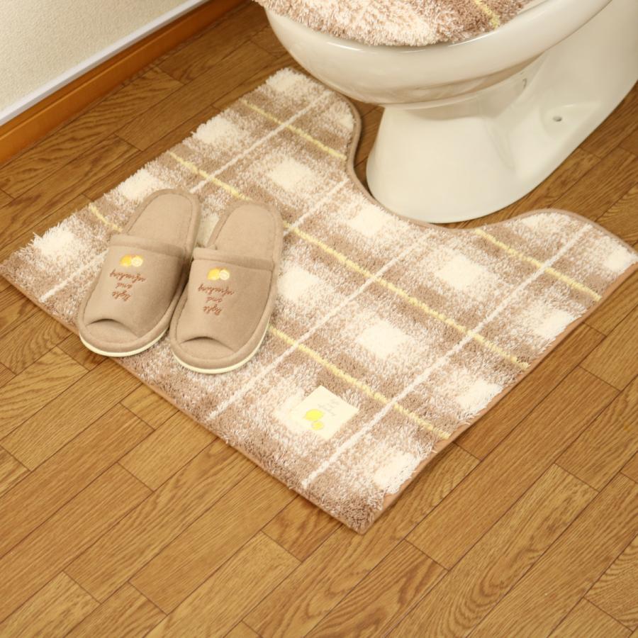 オカ トイレマットセット 2点 トイレマット (55×60cm) セット スリッパ