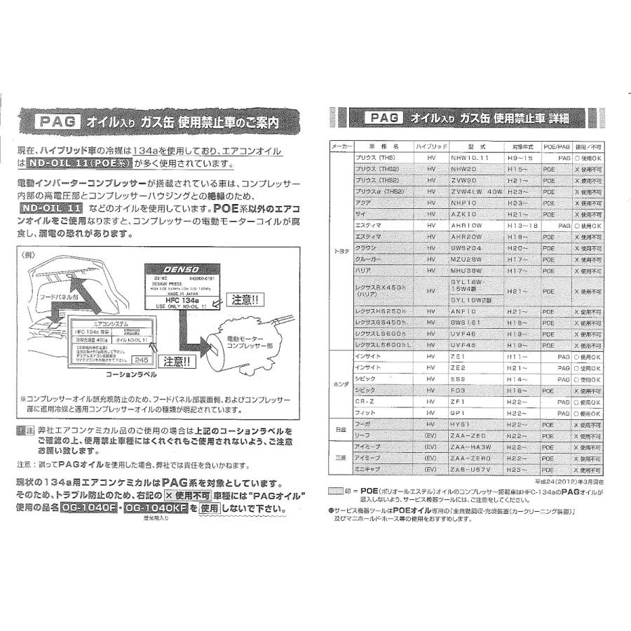 カーエアコン用ガス134a＋添加剤＋オイル9本セット新品未使用 エアコンガス R134A 交換セット 軽自動車〜一般セダン用 日本製