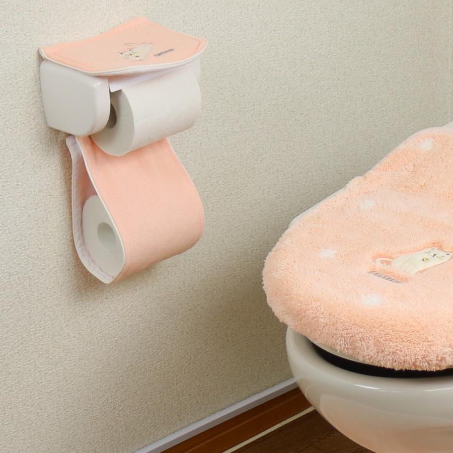 オカ トイレマット セット 猫 3点 ペーパーホルダーカバー かわいい