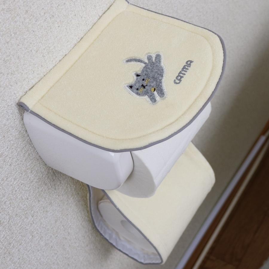 オカ トイレマット セット 猫 3点 ペーパーホルダーカバー かわいい
