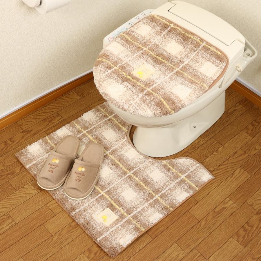 オカ トイレマットセット 3点 トイレマット (55×60cm) セット スリッパ