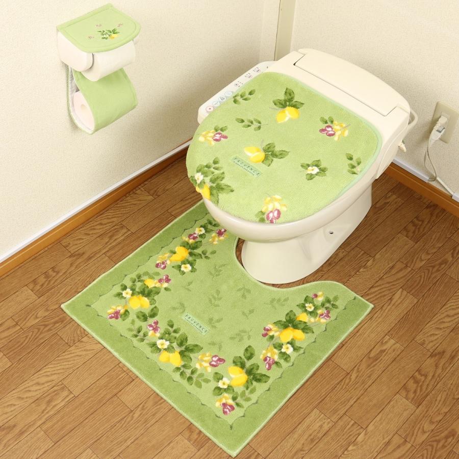 オカ トイレマットセット グリーン 北欧 おしゃれ 風水 3点 58×60cm