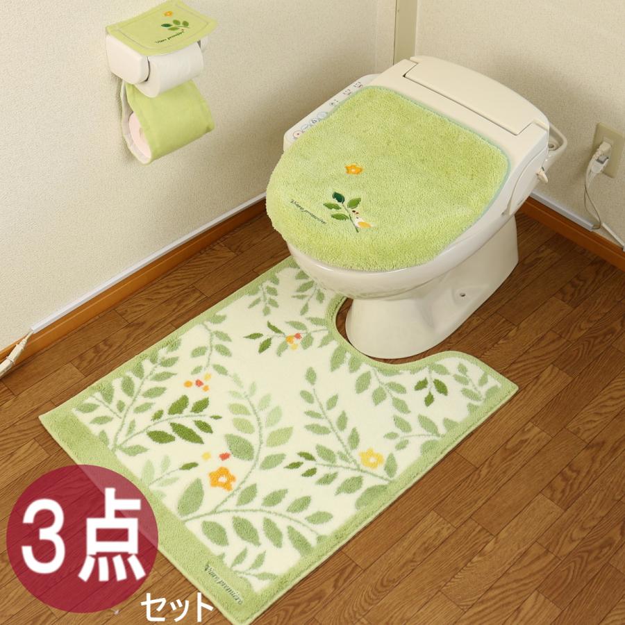 トイレマットセット 3点セット ロング 花柄 おしゃれ ペーパーホルダー グリーン 洗浄暖房型 普通型 共用 O型 U型 北欧 オカ サンリーフ 3oslgr Phml Proバイダー ヤフー店 通販 Yahoo ショッピング