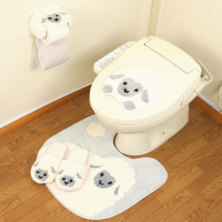 オカ トイレマット 4点セット 約55×60cm 犬 わんこ ファン